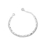 Sterling Silver 925 Double-layer Bracelet Punk Version Jewelry