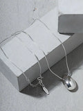 925 Sterling Silver Drop Pendant Necklace Minimalist Statement Gift Women