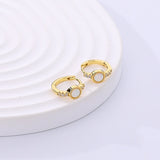 S'STEEL Silver 925 Zircon Opal Hoop Earrings Women's Party Jewelry