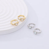 S'STEEL Silver 925 Zircon Opal Hoop Earrings Women's Party Jewelry
