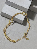 S'STEEL Silver 925 Bracelet Double-layer Chain Retro Religion