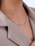 S925 Silver Necklace for Women Geometric Snake Chain Choker