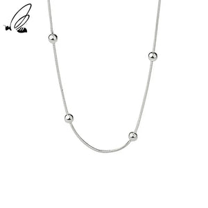S925 Silver Necklace for Women Geometric Snake Chain Choker