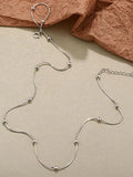 S925 Silver Necklace for Women Geometric Snake Chain Choker