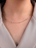 S925 Silver Necklace for Women Geometric Snake Chain Choker