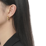 S'STEEL Personalized Line Knotted Stud Earings For Girls