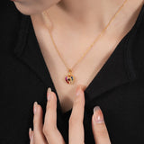 S'STEEL Silver 925 Rainbow Zircon Pendant Necklace Women Chain Jewelry