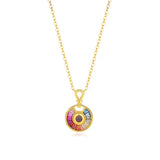 S'STEEL Silver 925 Rainbow Zircon Pendant Necklace Women Chain Jewelry