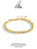 S'STEEL Silver 925 Bracelet Woven God Chain Gift Women Punk Style Accessories