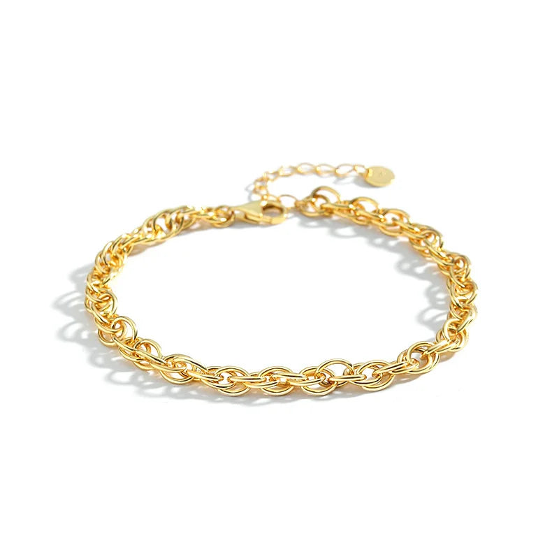S'STEEL Silver 925 Bracelet Woven God Chain Gift Women Punk Style Accessories