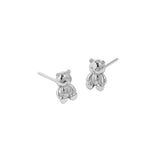 Sterling Silver 925 Bear Stud Earrings Gift For Women Gothic Funny Earings