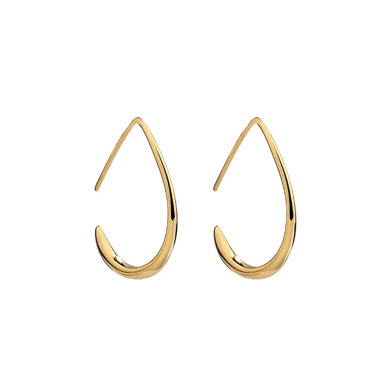 S'STEEL Silver 925 Water Drop Hoop Earrings for Women