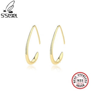 S'STEEL Silver 925 Water Drop Hoop Earrings for Women
