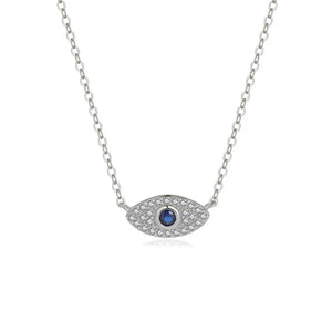 S'STEEL Silver 925 Zircon Devil's Eye Pendant Necklace Gift For Girlfriend