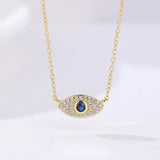 S'STEEL Silver 925 Zircon Devil's Eye Pendant Necklace Gift For Girlfriend