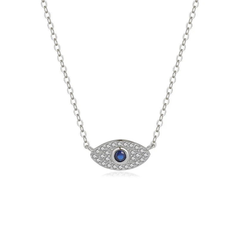 S'STEEL Silver 925 Zircon Devil's Eye Pendant Necklace Gift For Girlfriend