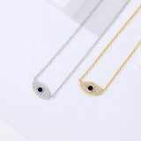 S'STEEL Silver 925 Zircon Devil's Eye Pendant Necklace Gift For Girlfriend