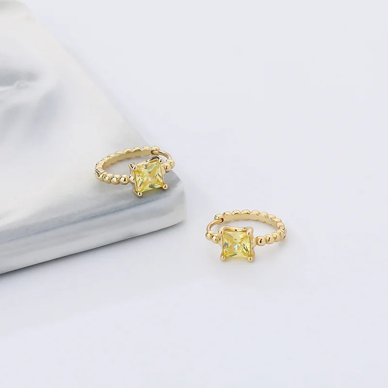 S'STEEL Sterling Silver Zircon Hoop Earrings For Women