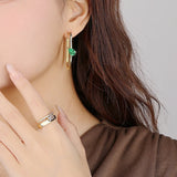 S'STEEL Silver 925 Zircon Hoop Earrings Retro Asymmetry Earings