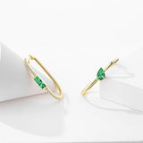 S'STEEL Silver 925 Zircon Hoop Earrings Retro Asymmetry Earings