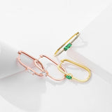 S'STEEL Silver 925 Zircon Hoop Earrings Retro Asymmetry Earings