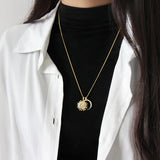 925 Sterling Silver Sun Or Moon Pendant Sweater Chain Necklace