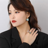 925 Sterling Silver Square Earings For Jewelry