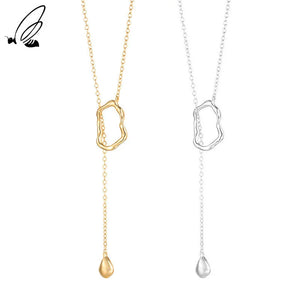 S'STEEL Geometric Pendant Necklace 925 Silver Women's Minimalist Jewelry