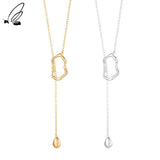 S'STEEL Geometric Pendant Necklace 925 Silver Women's Minimalist Jewelry