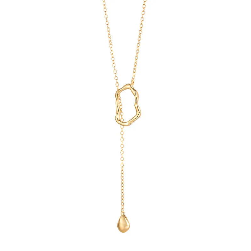 S'STEEL Geometric Pendant Necklace 925 Silver Women's Minimalist Jewelry
