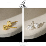 925 Sterling Silver Women's Stud Earrings Minimalist Geometric Earings