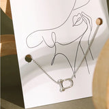 925 Sterling Silver U-shaped Necklace Round Bead Chain Choker