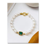 925 Sterling Silver Pearl Bracelet Personal Customized Gift Fine Jewelry