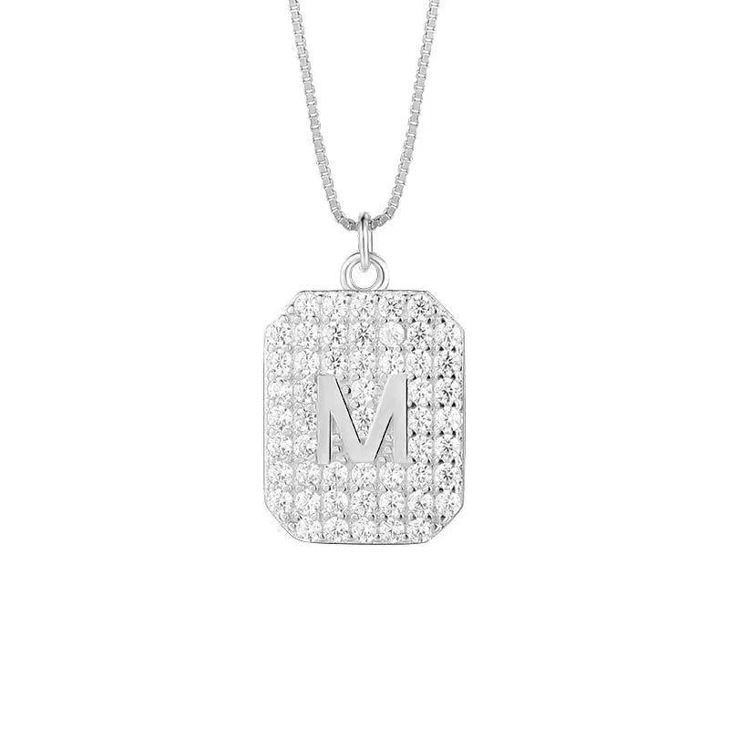 S'STEEL Minimalist Zircon Pendant Necklace 925 Sterling Silver for Women