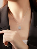 S'STEEL Minimalist Zircon Pendant Necklace 925 Sterling Silver for Women