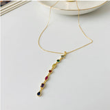 925 Sterling Silver Zircon Tassel Necklace for Women