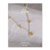 Sterling Silver Zircon Lock Shape Pendant Necklace for Women