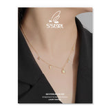 Sterling Silver Zircon Lock Shape Pendant Necklace for Women
