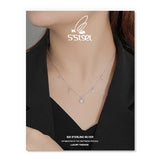 Sterling Silver Zircon Lock Shape Pendant Necklace for Women