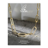 Minimalist Zircon Necklace Sterling Silver 925