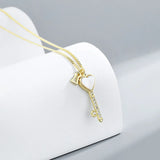 Sterling Silver Enamel Key Pendant Necklace