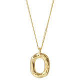 Sterling Silver Lovely Irregular Circle Pendant Necklace