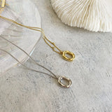 Sterling Silver Lovely Irregular Circle Pendant Necklace