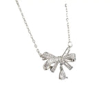S Sterling Silver Women's Necklace Bowknot Pendant