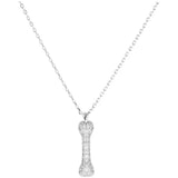 Sterling Silver Dog Bone Pendant Necklace for Women in Europe and America