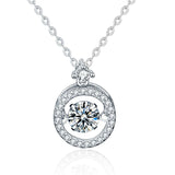 Sterling Silver Beating Heart Pendant Necklace