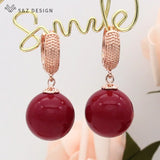 Colorful Pearl Dangle Earrings Wedding Jewelry