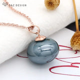 S&Z Classic Big Bread Pearl Pendant 585 Rose Necklace For Women
