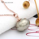 S&Z Classic Big Bread Pearl Pendant 585 Rose Necklace For Women