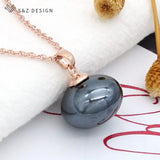 S&Z Classic Big Bread Pearl Pendant 585 Rose Necklace For Women